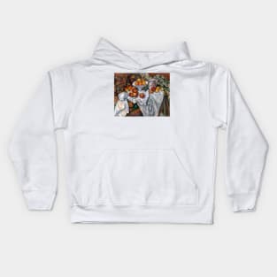 Still Life with Apples and Oranges by Paul Cezanne Kids Hoodie